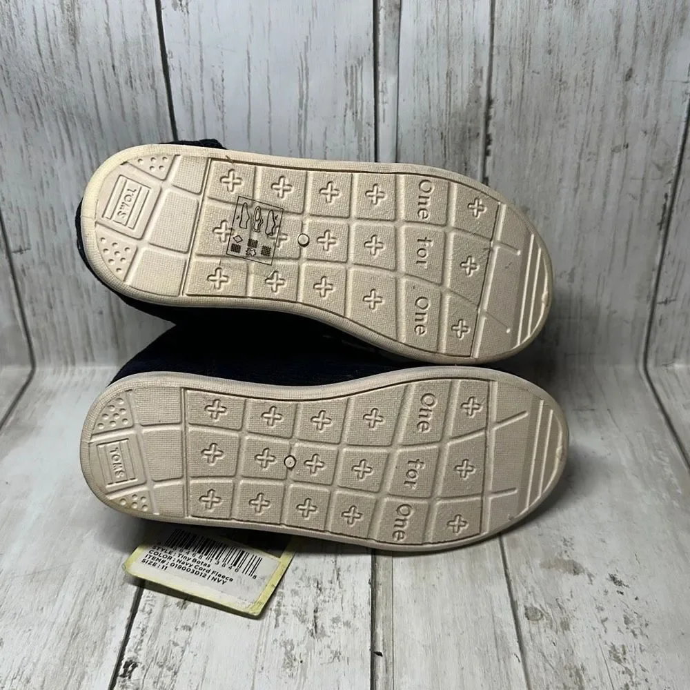 Toms Navy Blue‎ Corduroy Fleece Lined Slip on Shoes Tiny Botas size 11